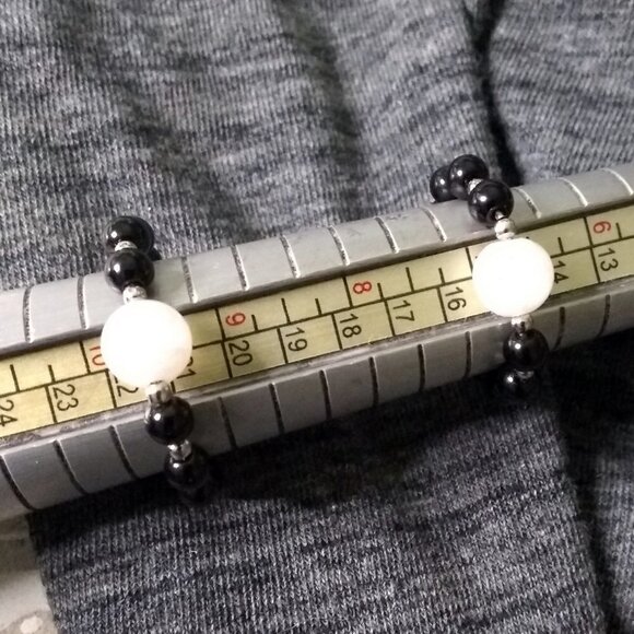 Ultra Feminine! Genuine Moonstone + Black Stone - Beaded Ring! Only 2 Left! - Picture 6 of 7